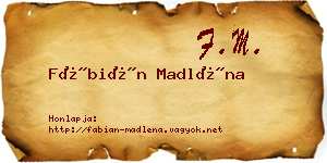 Fábián Madléna névjegykártya
